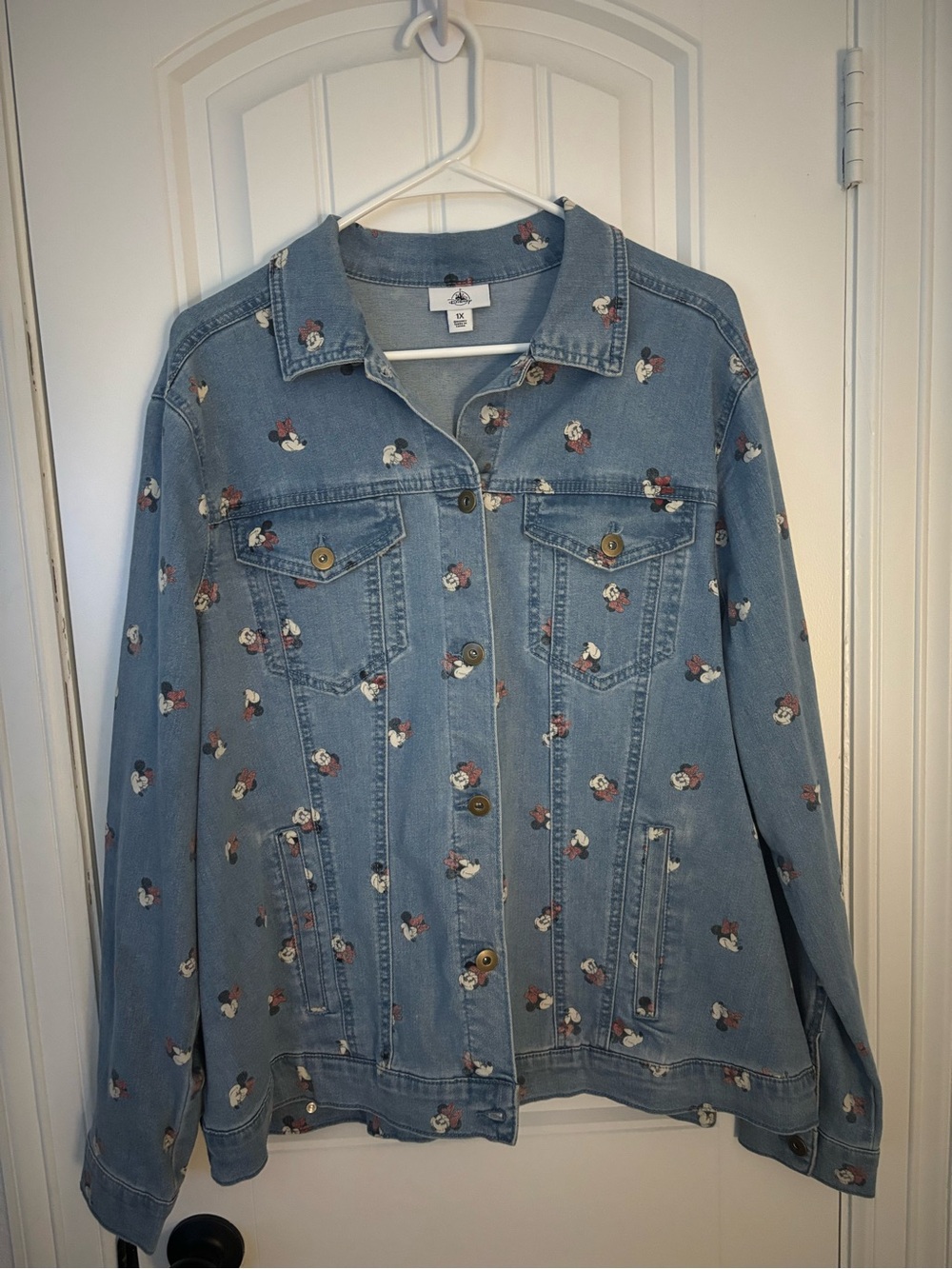 Disney Minnie Mouse Light Blue Denim Jean Jacket